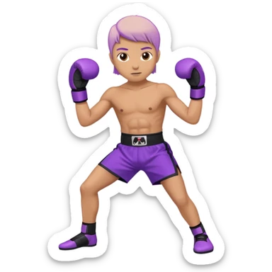 a white person with a purple gear kickboxing sticker