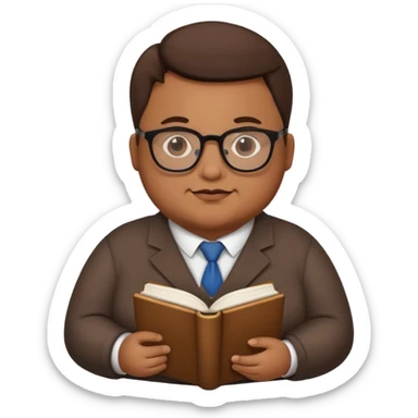 make a fat brown teacher with glasses and ya sticker