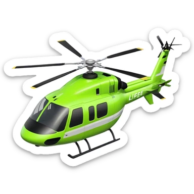 I want an emoji for a life flight helicopter for Ems lime green and white and black sticker