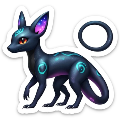 Nebulae Salandit-Umbreon-Fakémon-hybrid-creature (full body)  sticker