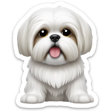 White Shih Tzu with an underbite  toy  sticker