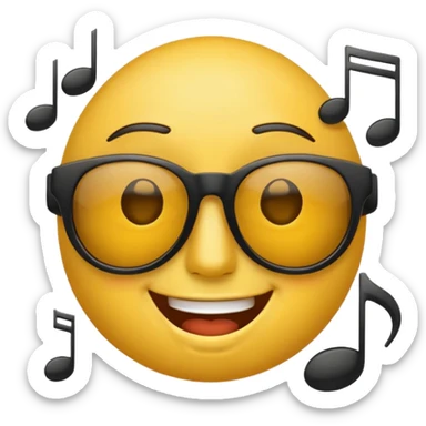 make an face emoji. I will use it for my music playlist. so make it cool and about music less detailed sticker