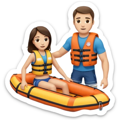 Man rescuing woman sticker