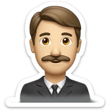 un homme avec une petite moustache au milieu du visage sticker