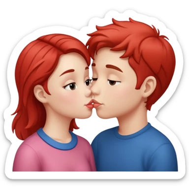 Boy and girl kiss sticker