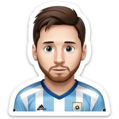 Lionel Messi soccer player with Argentina blue and white jersey sticker