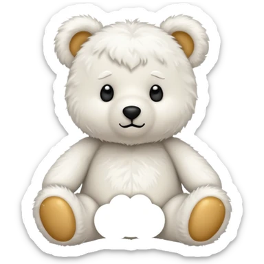 White teddy bear sticker