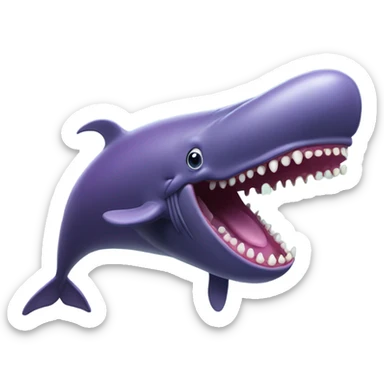 purple sperm whale with open mouth sticker