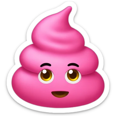 A pink poop sticker