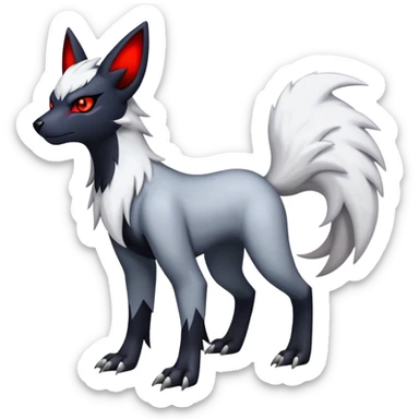 Edgy cool Absol-Zorua-Zangoose-Houndour-Poochyena-creature-hybrid full body  sticker