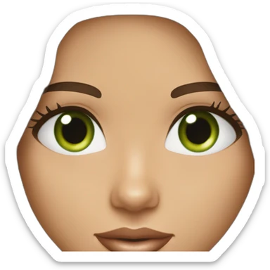 adriana lima green eyes brown hair and blue clothes sticker