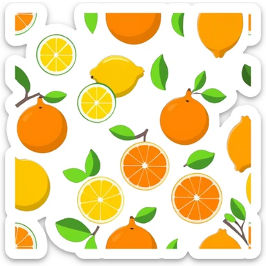 fresh citrus fruits high in vitamin C sticker