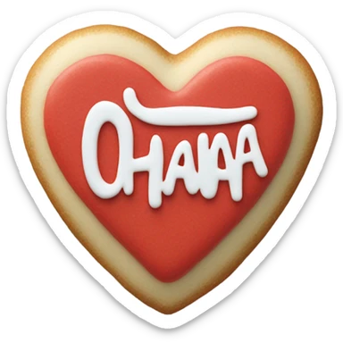 Red cookie heart with ohana sticker