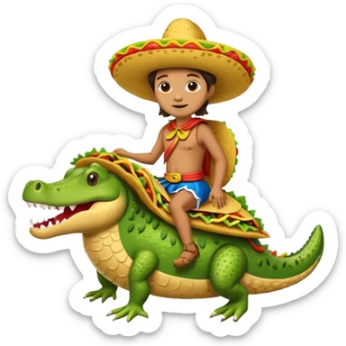 Taco on a crocodile sticker