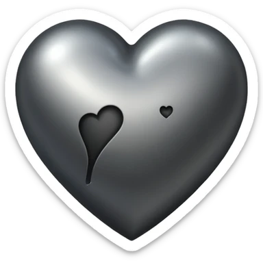 Charcoal metallic heart  sticker