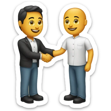 restaurant owner and blogger shake hands sticker