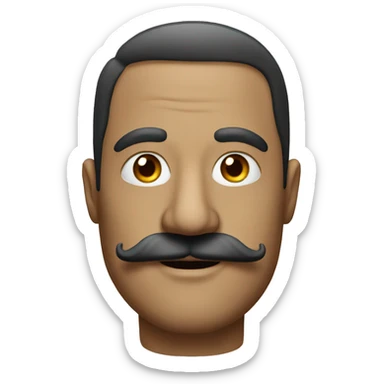 realistic portrait of man with moustache  sticker