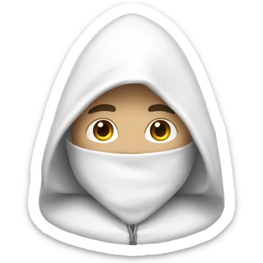 a man in a white costume with a pointy white hood  sticker