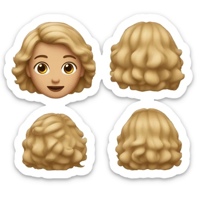 Memoji con el pelo de lado color castaño piel blanca   sticker