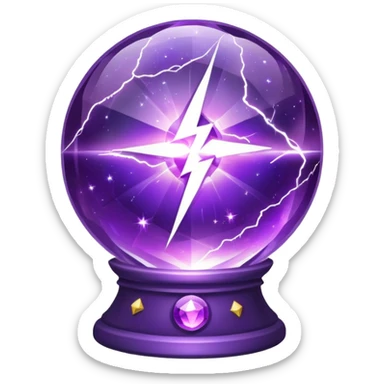Purple crystal magic ball with lightning galaxy sticker