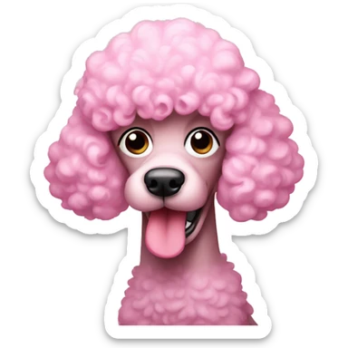 Pink poodle crying sticker