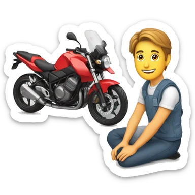 un livreur de logiciel sur une moto sticker
