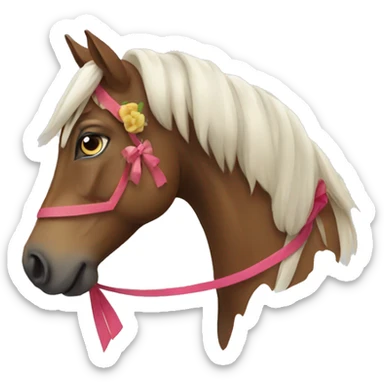 Horse with a bow sticker