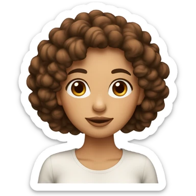 Femme avec des cheveux bouclés brun foncé très long  sticker