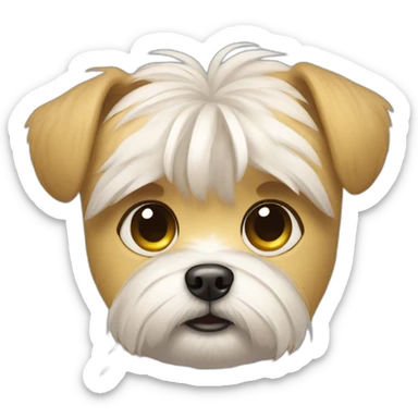 Sad morkie with tears under its eyes sticker