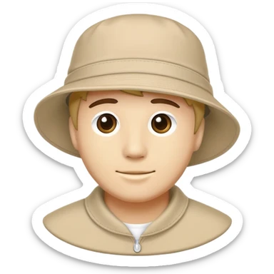 Beige Kangol bucket hat, light tan color, casual headwear sticker