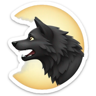 Black wolf howling  sticker