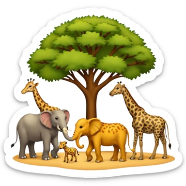 the big five - a lion, leopard, elephant, buffalo and giraffe sticker