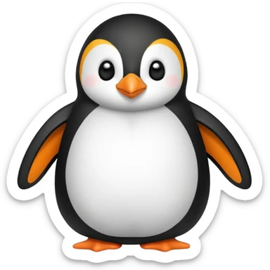 Adorable fluffy penguin plush with the letters YH on the belly sticker