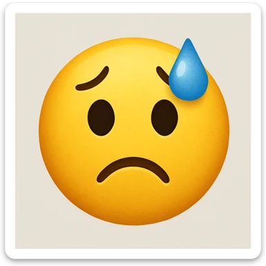 yellow emoji with a worried sweat expression sticker
