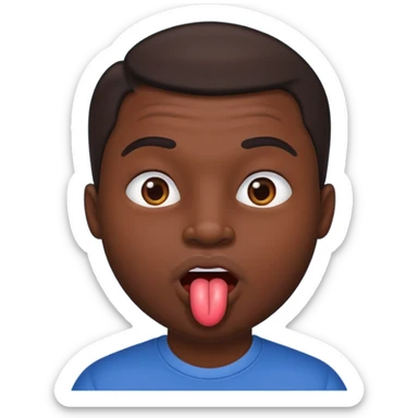 un homme qui se lèche les babines avec un regard malicieux en coin sticker