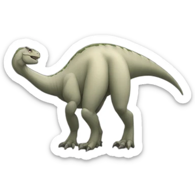 white minimalistic plain dinosaur big butt sticker
