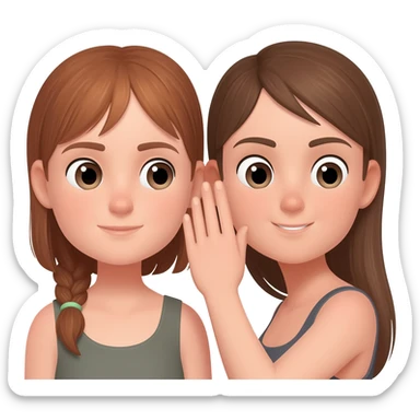 whispering in ear girl and girl sticker