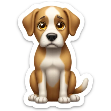 sad dog full body sticker