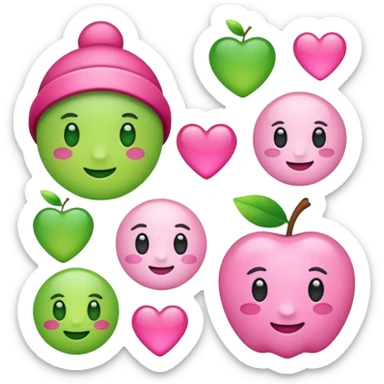 Crea una mezcla de este💚y de este😘 sticker