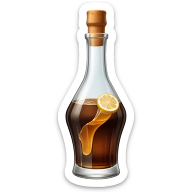 Fernet con coca sin limón,  sin sorbete. En vaso con forma de botella cortada  sticker