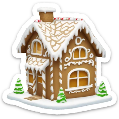 Cosy white gingerbread house  sticker