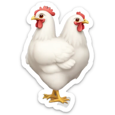 white happy whole body hen chicken emoji sticker