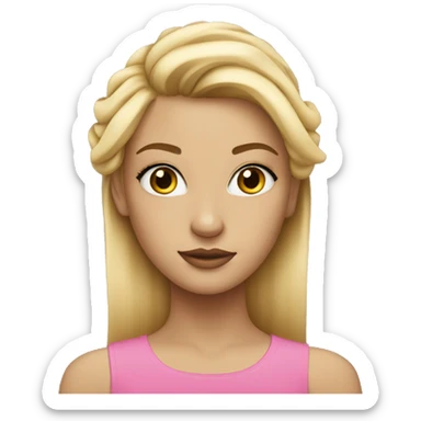 blonde girl with lashes and half up half down sticker