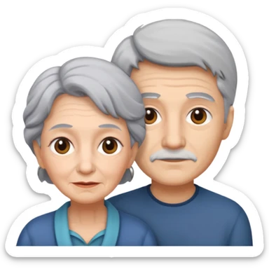 lo mismo que estas haciendo solo coloca alado de la abuela un hombre joven  sticker