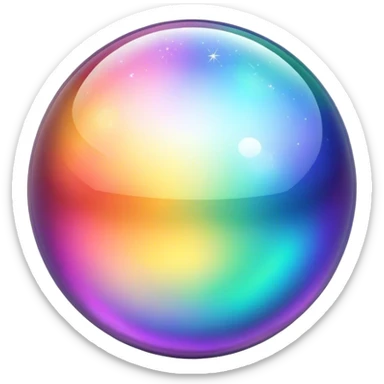  sparkly glittery iridescent colorful transparent ball sphere orb sticker