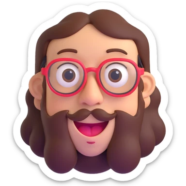 dorky person with big glasses and goofy expression sticker