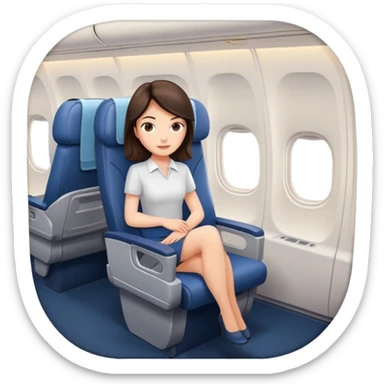 Brunette sitting on airplane seat sticker