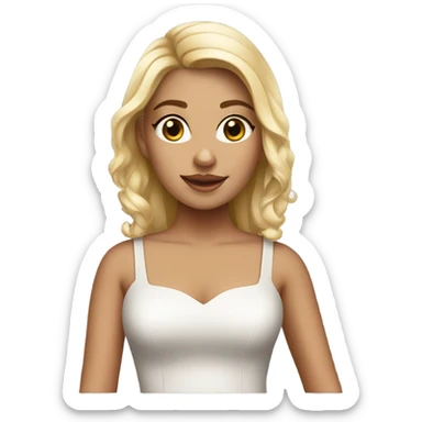 A pretty girl in a pretty very short dress and very high heels  sticker