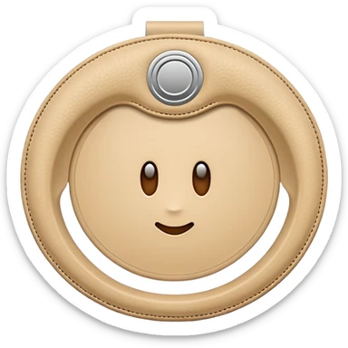 ostomy bag in beige with a circle in the middle. no liquids or smileys. just material sticker