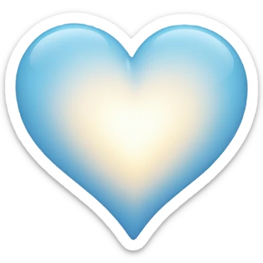 Silver blue glowing heart  sticker